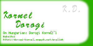 kornel dorogi business card